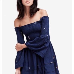 NWT Free People Counting Daisies Embroidered Dress